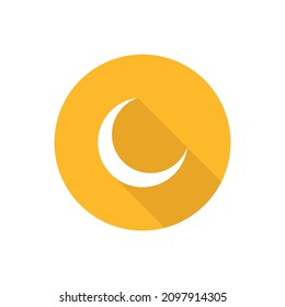 Crescent flat icon with shadow