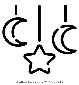 Crescent Garland Icon Ramadan, for infographic, web, app, etc