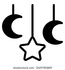 Crescent Garland Icon Ramadan, for infographic, web, app, etc