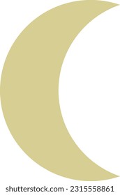 Crescent geometric shape element symbol for preschool education for kids mathematics learning illustration
