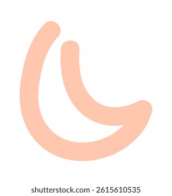 Crescent hand drawn design element