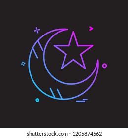 Crescent icon design vector