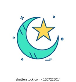 Crescent icon design vector