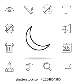 crescent icon. Element of simple icon for websites, web design, mobile app, info graphics. Thin line icon for website design and development, app development on white background