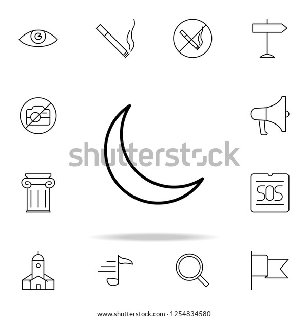 crescent icon.\
Element of simple icon for websites, web design, mobile app, info\
graphics. Thin line icon for website design and development, app\
development on white\
background