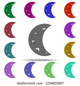 crescent icon. Elements of Space in multi color style icons. Simple icon for websites, web design, mobile app, info graphics