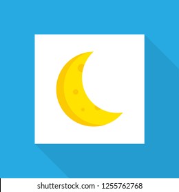 Crescent icon flat symbol. Premium quality isolated moon element in trendy style.