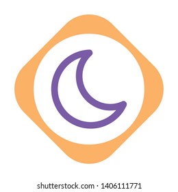 Crescent Icon in Geometric Shape