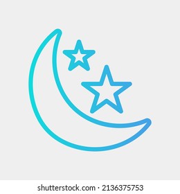Crescent icon in gradient style about ramadan, use for website mobile app presentation