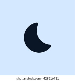 crescent icon. half moon sign