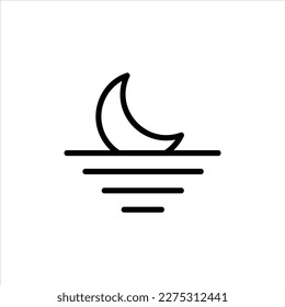 crescent icon with isolated vektor and transparent background.