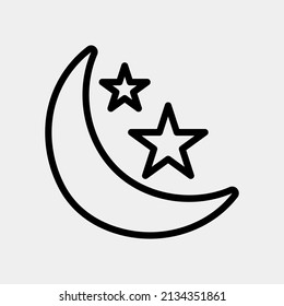 Crescent icon in line style about ramadan, use for website mobile app presentation