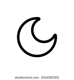 Crescent Icon Line Style Design Web and Mobile Vector Illustration.