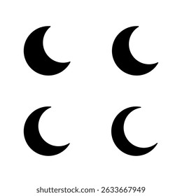 Crescent icon. Moon vector set. Moon sign isolated sign. Crescent icons set. 