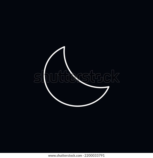 Crescent icon. moon vector icon, weather\
symbol vector illustration for web and mobile\
app