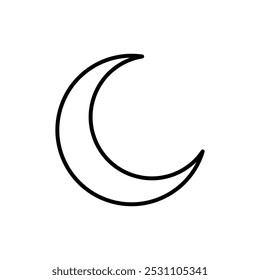 Icono de media luna sobre fondo transparente
