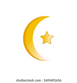 Crescent icon for Ramadan theme design