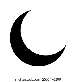 crescent icon symbol flat design vector