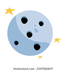 Ilustración de media luna diseñada en estilo plano 