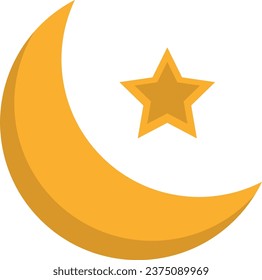 Icono vectorial de ilustración de media luna que puede fácilmente modificar o editar