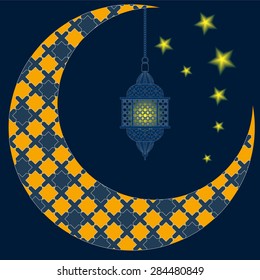 Crescent, lantern and stars