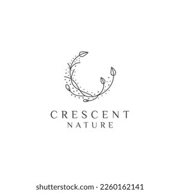 Crescent logo design icon vector