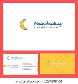 Crescent Logo design with Tagline & Front and Back Busienss Card Template. Vector Creative Design
