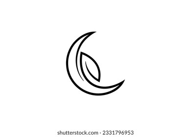 Crescent logo and Leaf design combination