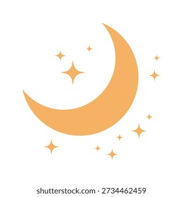 Crescent logo. Ramadan logo. Star with moon shape. Vector 
