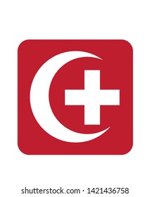 crescent logo and white cross vector

