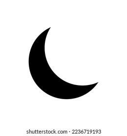 Crescent lunar icon. Star astronomical incomplete symbol of moon for predictions of natural vector phenomena