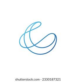 crescent moon abstract line style logo