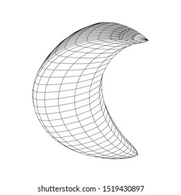 Crescent moon. Abstract polygonal wireframe moon illustration. Night symbol. Arabic islamic muslim ramadan design