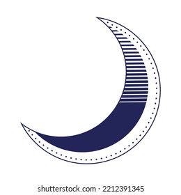 crescent moon astrology icon isolated