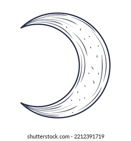 crescent moon astrology icon isolated