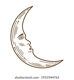 crescent moon astrology symbol icon