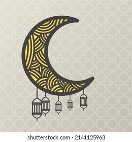 crescent moon background for ramadan card banner and poster