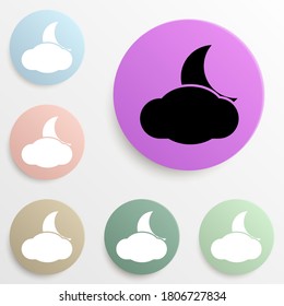 crescent moon badge color set. Simple glyph, flat vector of web icons for ui and ux, website or mobile application