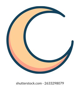 crescent moon beauty scene view nature flat color vector illustration template design