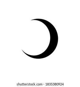 Crescent Moon Black and White Vector