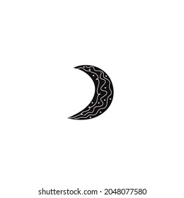 Ilustración de dibujos animados de luna creciente en vector