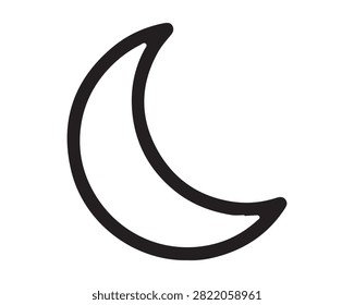 Crescent moon celestial night sky icon with crescent celestial astronomy darkness silhouette isolated minimalist atmosphere universe phenomenon midnight peaceful astrology nighttime