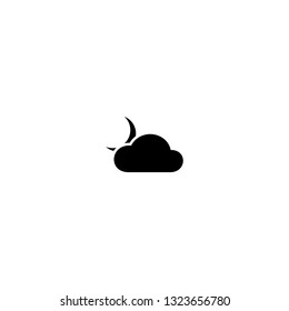 Crescent Moon Cloud - Climate and weather icon