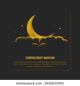 crescent moon and cloud design