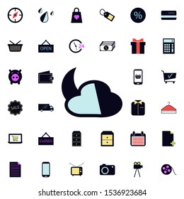 crescent moon and cloud icon. Universal set of web for website design and development, app development