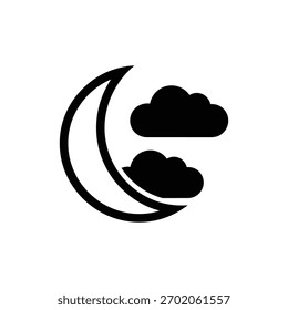 Crescent Moon and Cloud Night Weather Icon