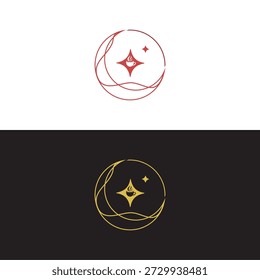 Logotipo da estrela do café da lua crescente