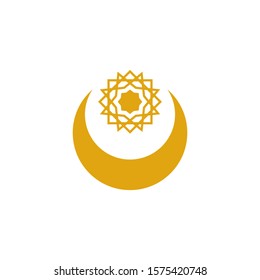 Crescent moon combination vector. sign and symbol for islamic design or islamic celebration