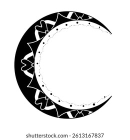 Crescent moon design. decoration, wallpaper, sticker, tattoo.