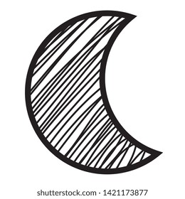 crescent moon drawing isolated icon